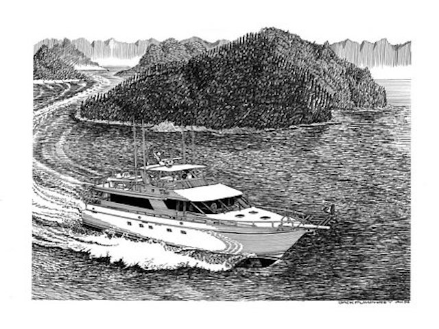 White-and-Black-Yacht-Drawing